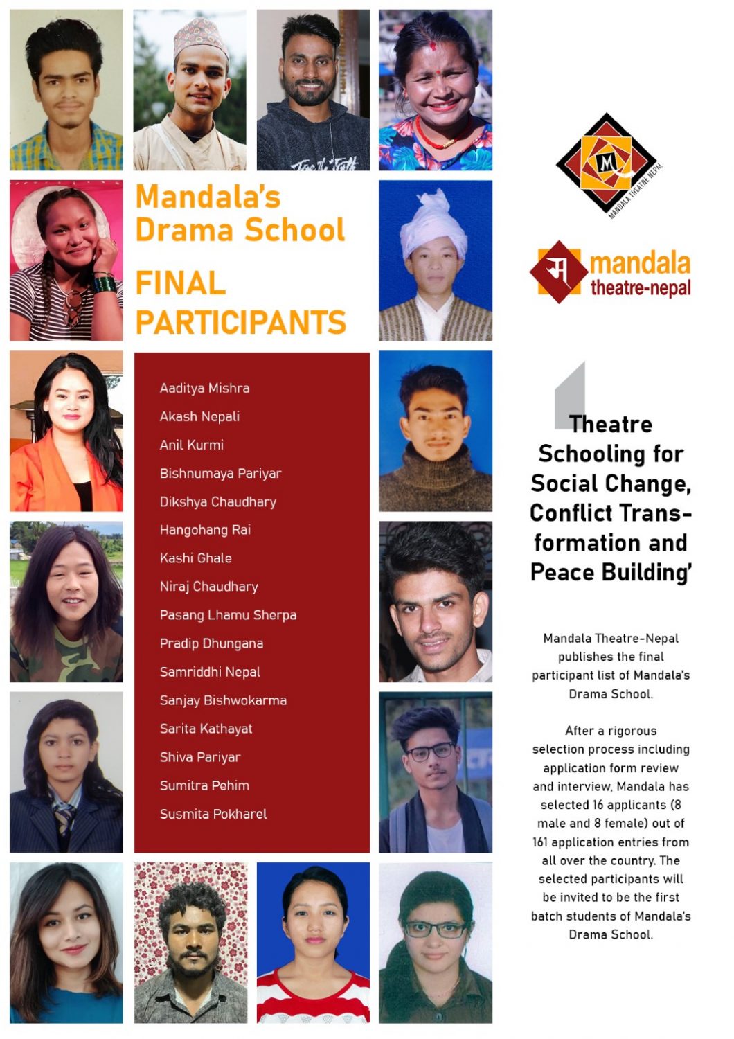 FINAL Participation list of MANDALA'S DRAMA SCHOOL 1 Participants List